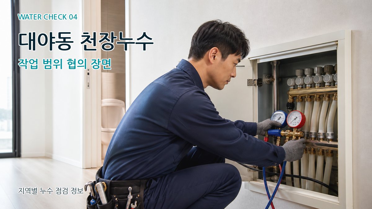 대야동 천장누수 작업 범위 협의 장면