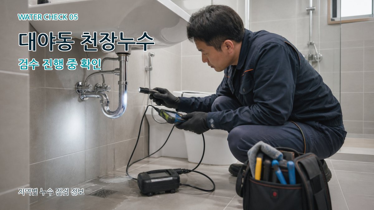 대야동 천장누수 검수 진행 중 확인