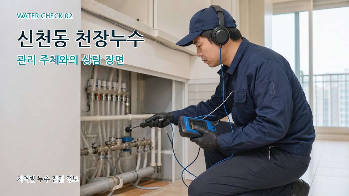 신천동 천장누수 관리 주체와의 상담 장면