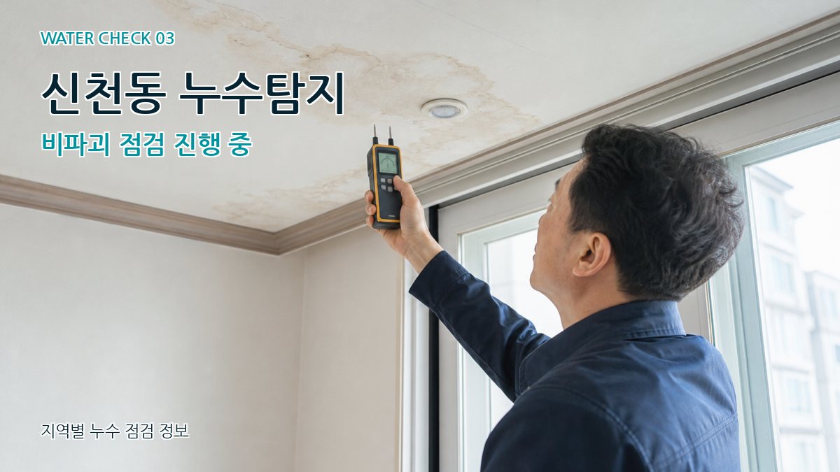 신천동 누수탐지 비파괴 점검 진행 중