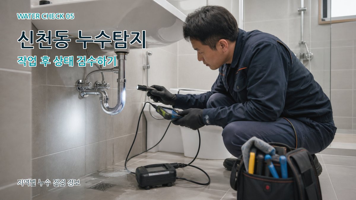 신천동 누수탐지 작업 후 상태 검수하기