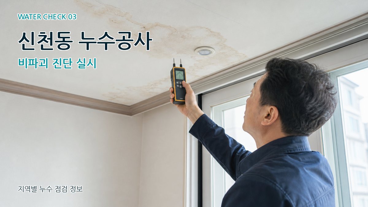 신천동 천장누수 누수탐지 이미지